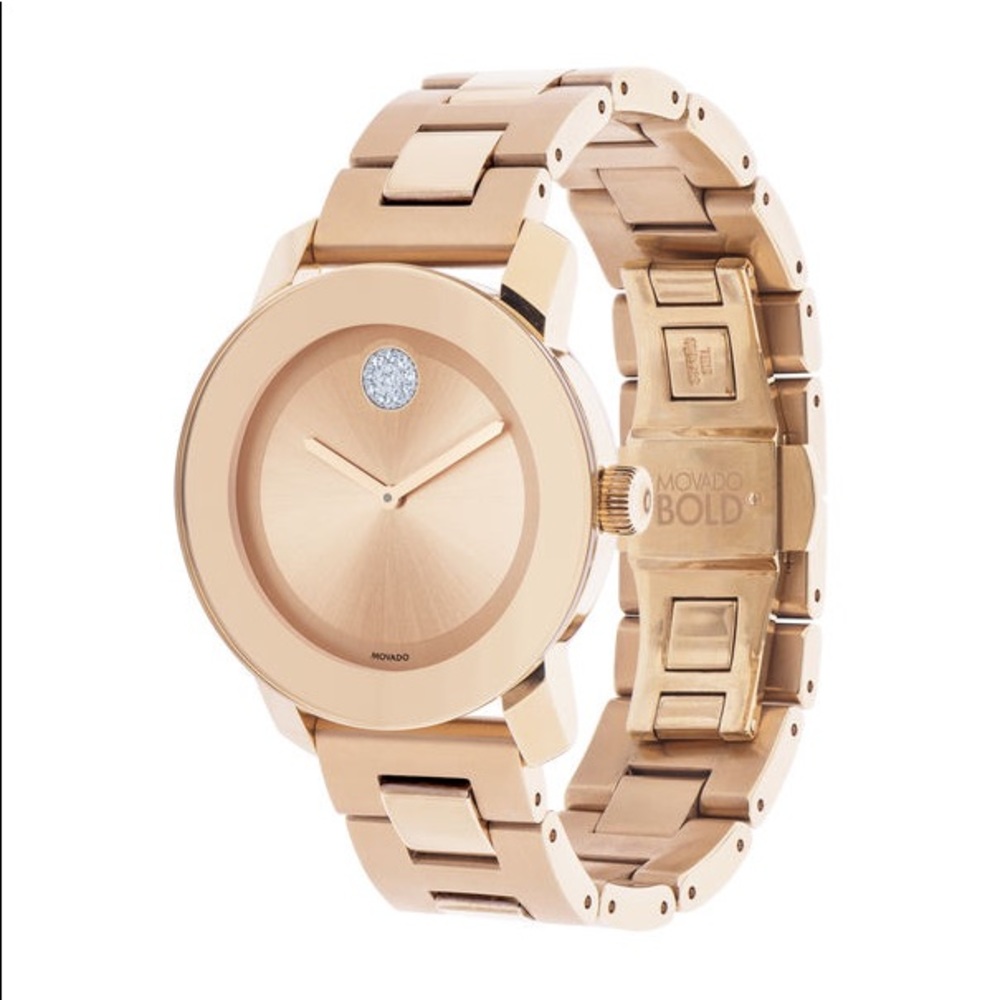Movado Bold Rose Gold Swarovski Watch